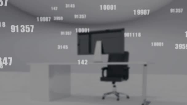 사무실을 데이터 애니메이션 글로벌 커뮤니케이션 데이터 미디어 디지털로 만들어 비디오 — 비디오