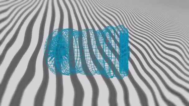 줄무늬 위에서 회전하는 애니메이션 글로벌 데이터 디지털 비디오 — 비디오