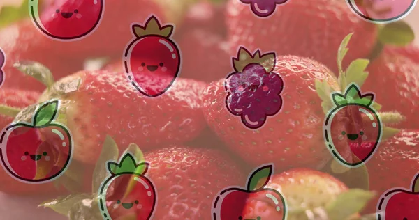 Wizerunek Ilustracja Owoc Nad Świeży Truskawka Zdrowe Odżywianie Koncepcja Stylu — Zdjęcie stockowe
