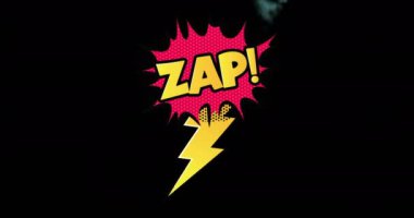 Işık yollarının üzerindeki zap metninin animasyonu. Sosyal medya ve iletişim arayüzü kavramı dijital olarak oluşturulmuş video.