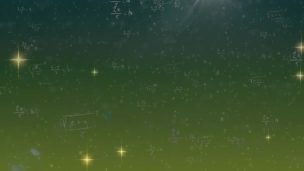 Karácsonyi Csillagok Animációja Éjszakai Égbolt Egyenletein Karácsony Tudomány Oktatás Kutatási — Stock videók