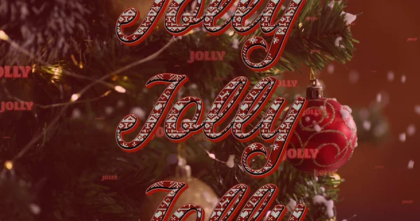 Képek Vidám Szöveg Ismétlődő Karácsonyfa Felett Karácsony Tél Hagyomány Ünnepség — Stock Fotó