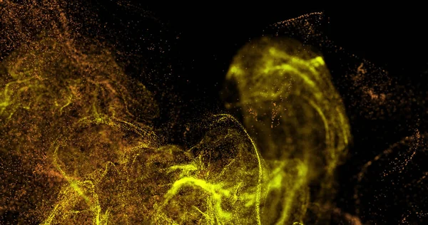 Εικόνα Πορτοκαλί Και Κίτρινων Σωματιδίων Που Κινούνται Πάνω Από Μαύρο — Φωτογραφία Αρχείου
