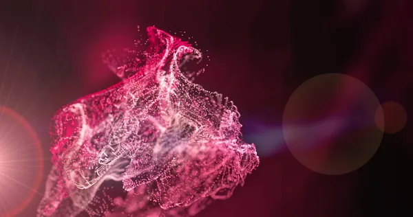 Imagen Partículas Rosas Rojas Moviéndose Con Luces Bokeh Sobre Fondo —  Fotos de Stock