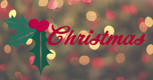 Wizerunek Świąteczny Tekst Nad Światłem Plamy Boże Narodzenie Zima Tradycja — Zdjęcie stockowe