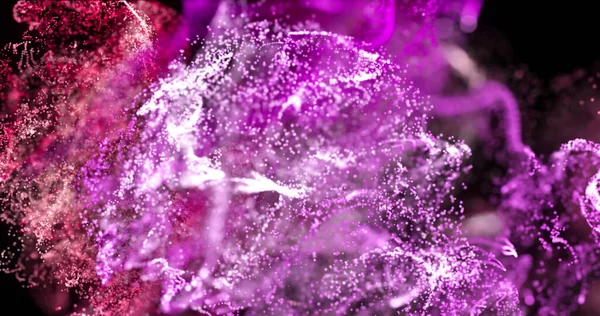 Immagine Nubi Particelle Rosa Rosse Che Muovono Sfondo Nero Movimento — Foto Stock