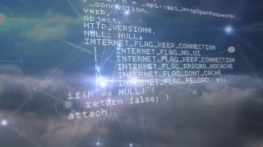 Veri işleme ve bağlantı ağının animasyonu. küresel bağlantılar ve ağlar konsepti dijital olarak oluşturulmuş video.