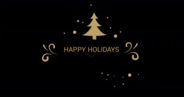 Dekorasyonlar üzerine yılbaşı kutlamalarının animasyonu. Noel, gelenek ve kutlama konsepti dijital olarak oluşturuldu.