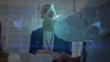 İş kadını, dünya ve bağlantı ağının animasyonu