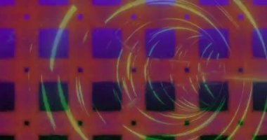 Dijital tünelde hareket eden şekillerin animasyonu. küresel veri işleme, bağlantılar ve dijital arayüz konsepti dijital olarak oluşturulmuş video.