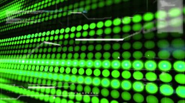 Bilgisayar sunucusu işleme verilerinin tarayıcı arayüzü ve parlayan yeşil ışıklarının animasyonu. enerji, iletişim ve veri aktarım konsepti dijital olarak oluşturulmuş video.