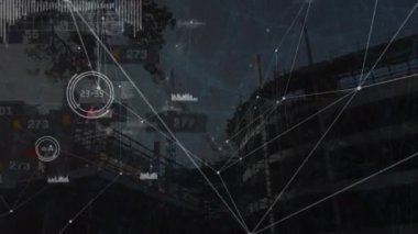 Sosyal medya veri işleme ve bağlantı ağının animasyonu. küresel ağlar, bağlantılar ve dijital arayüz konsepti dijital olarak oluşturulmuş video.