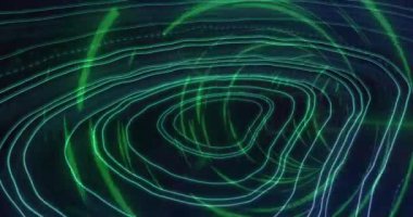 Dijital tünelde hareket eden şekillerin animasyonu. küresel veri işleme, bağlantılar ve dijital arayüz konsepti dijital olarak oluşturulmuş video.