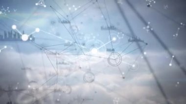 Veri işleme ve bağlantı ağının animasyonu. küresel bağlantılar ve ağlar konsepti dijital olarak oluşturulmuş video.