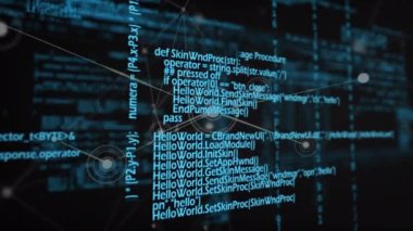 Veri işleme ve bağlantı ağının animasyonu. küresel bağlantılar ve ağlar konsepti dijital olarak oluşturulmuş video.