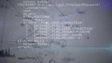 Veri işleme ve bağlantı ağının animasyonu. küresel bağlantılar ve ağlar konsepti dijital olarak oluşturulmuş video.