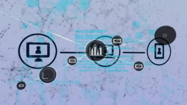 Dijital simgelerle bağlantı ağının animasyonu. küresel bağlantılar ve ağ konsepti dijital olarak oluşturulmuş video.