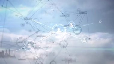 Veri işleme ve bağlantı ağının animasyonu. küresel bağlantılar ve ağlar konsepti dijital olarak oluşturulmuş video.