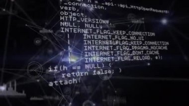 Ekranda ve bağlantı ağında veri işleme animasyonu. küresel bağlantılar ve ağlar konsepti dijital olarak oluşturulmuş video.