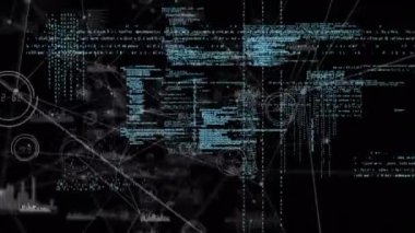 Veri işleme ve bağlantı ağının animasyonu. küresel bağlantılar ve ağlar konsepti dijital olarak oluşturulmuş video.