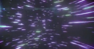 Işık noktalarının üzerindeki ışık izlerinin animasyonu. küresel veri işleme, bağlantılar ve dijital arayüz konsepti dijital olarak oluşturulmuş video.