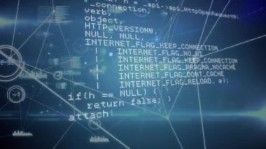 Ekranda ve bağlantı ağında veri işleme animasyonu. küresel bağlantılar ve ağlar konsepti dijital olarak oluşturulmuş video.