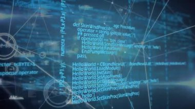 Veri işleme ve bağlantı ağının animasyonu. küresel bağlantılar ve ağlar konsepti dijital olarak oluşturulmuş video.