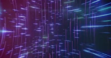 Işık yollarının üzerindeki ışık izlerinin animasyonu. küresel veri işleme, bağlantılar ve dijital arayüz konsepti dijital olarak oluşturulmuş video.