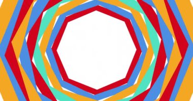 Beyaz arka planda hareketli renkli şekillerin animasyonu. eğitim, okul ve öğretim konsepti dijital olarak oluşturulmuş video.