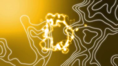 Sarı arka planda parlayan sarı elektrik akımlarının üzerindeki beyaz çizgilerin animasyonu. enerji, iletişim ve veri aktarım konsepti dijital olarak oluşturulmuş video.