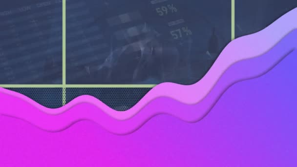 Animace Sítě Spojení Digitálními Ikonami Statistikami Globální Připojení Koncept Vytváření — Stock video