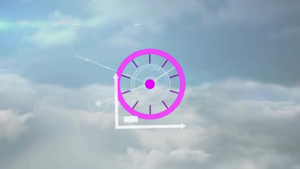 Animation Balayage Portée Violette Sur Réseau Connexions Connexions Réseautage Traitement — Video