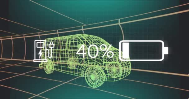 자동차 인터페이스에 데이터 애니메이션 엔지니어링 디지털 인터페이스 디지털 비디오 — 비디오