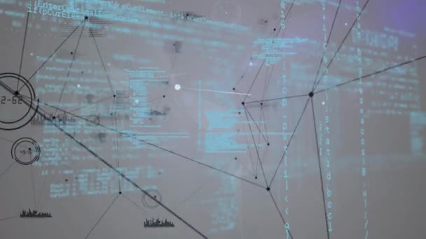 Animation Der Datenverarbeitung Und Des Netzwerks Von Verbindungen Globale Verbindungen — Stockvideo