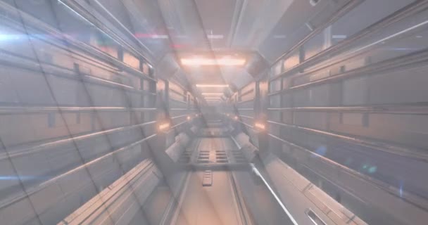 Animatie Van Witte Cirkels Digitale Tunnel Mondiaal Concept Voor Gegevensverwerking — Stockvideo