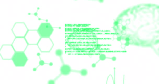 Animación Del Procesamiento Datos Científicos Sobre Hilado Hebra Adn Ciencia — Vídeo de stock