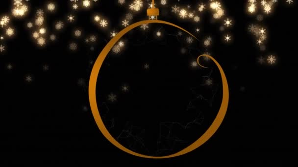 Animatie Van Kerstbal Decoratie Vallende Sterren Kerstmis Traditie Viering Concept — Stockvideo