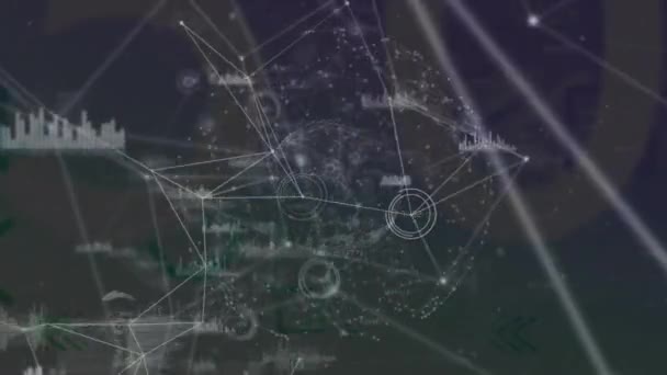 데이터 처리의 애니메이션 연결의 네트워크 글로벌 네트워크 디지털 인터페이스 디지털 — 비디오