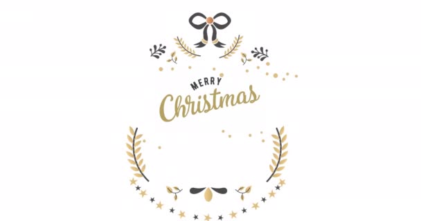 Animation Christmas Season Greeting Decorations White Background Christmas Tradition Celebration — Stock Video