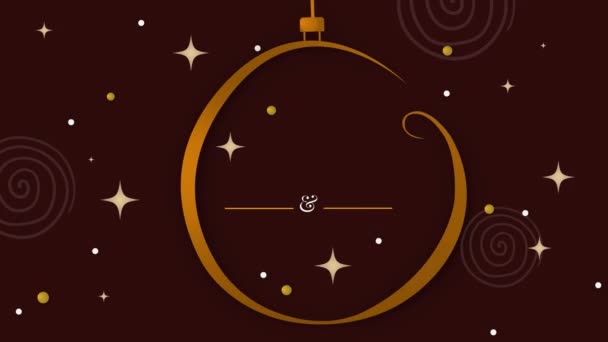 圣诞佳节对装饰品和星星的问候的动画 圣诞节 传统和庆祝概念数字制作的视频 — 图库视频影像