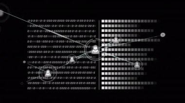 İkili kodlama veri işleme ve bağlantı ağının animasyonu. küresel bağlantılar ve ağlar konsepti dijital olarak oluşturulmuş video.