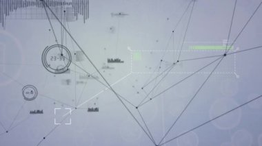 Veri işleme ve bağlantı ağının animasyonu. küresel ağlar, bağlantılar ve dijital arayüz konsepti dijital olarak oluşturulmuş video.