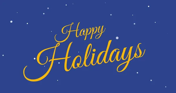 节日快乐 在蓝天之上 用黄色字体与夜空中的星星打招呼 数码合成及圣诞假期 — 图库照片