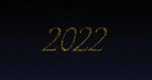 輝く金の文字や花火で2022の画像 大晦日の伝統とお祝いのコンセプトデジタルで生成されたイメージ — ストック写真