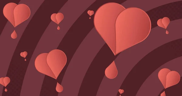 Зображення Червоних Сердець Краплями Крові Червоних Вигнутих Лініях Концепція Серця — стокове фото