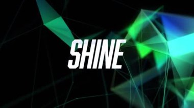 Beyaz renkli parlak metnin animasyonu, yeşil şekilli ağlar üzerinde, siyah üzerine arızalar. Dijital olarak oluşturulmuş sosyal ağ ve küresel iletişim teknolojisi kavramı.