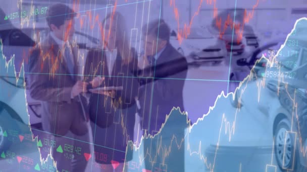 Animation Des Statistiques Traitement Des Données Financières Sur Les Hommes — Video