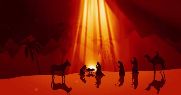 Immagine Del Presepe Natale Notte Natale Tradizione Concetto Celebrazione Immagine — Foto Stock
