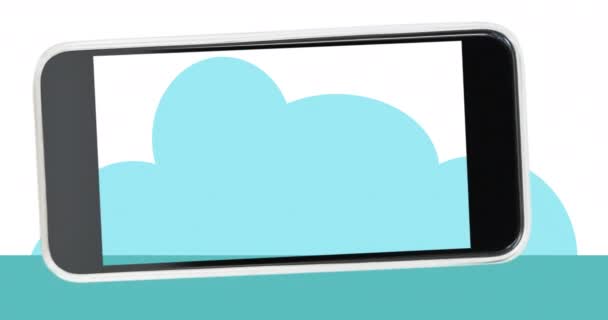 白い背景にスマートフォン画面上の幸せな代替日のテキストのアニメーション 1月2日代替日の概念デジタル生成ビデオ — ストック動画