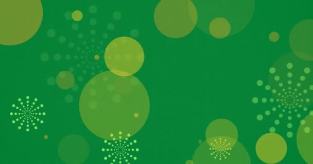 Animazione Fuochi Artificio Verde Nuovo Anno Bokeh Punti Luce Sfondo — Video Stock